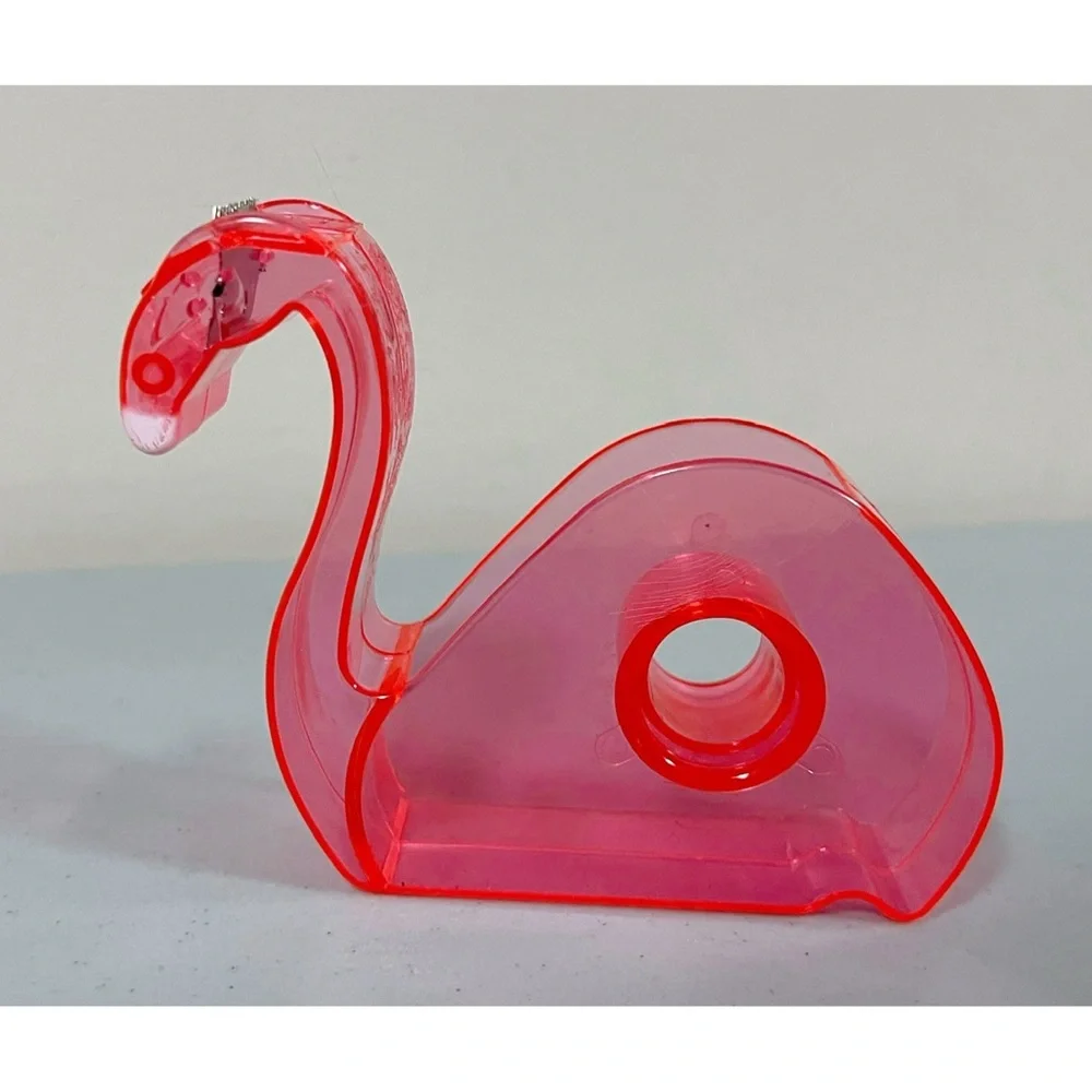 Pink Neon Flamingo Tape Dispenser Office School Supplies 🦩✨ #flamingo #office - Picture 3 of 3